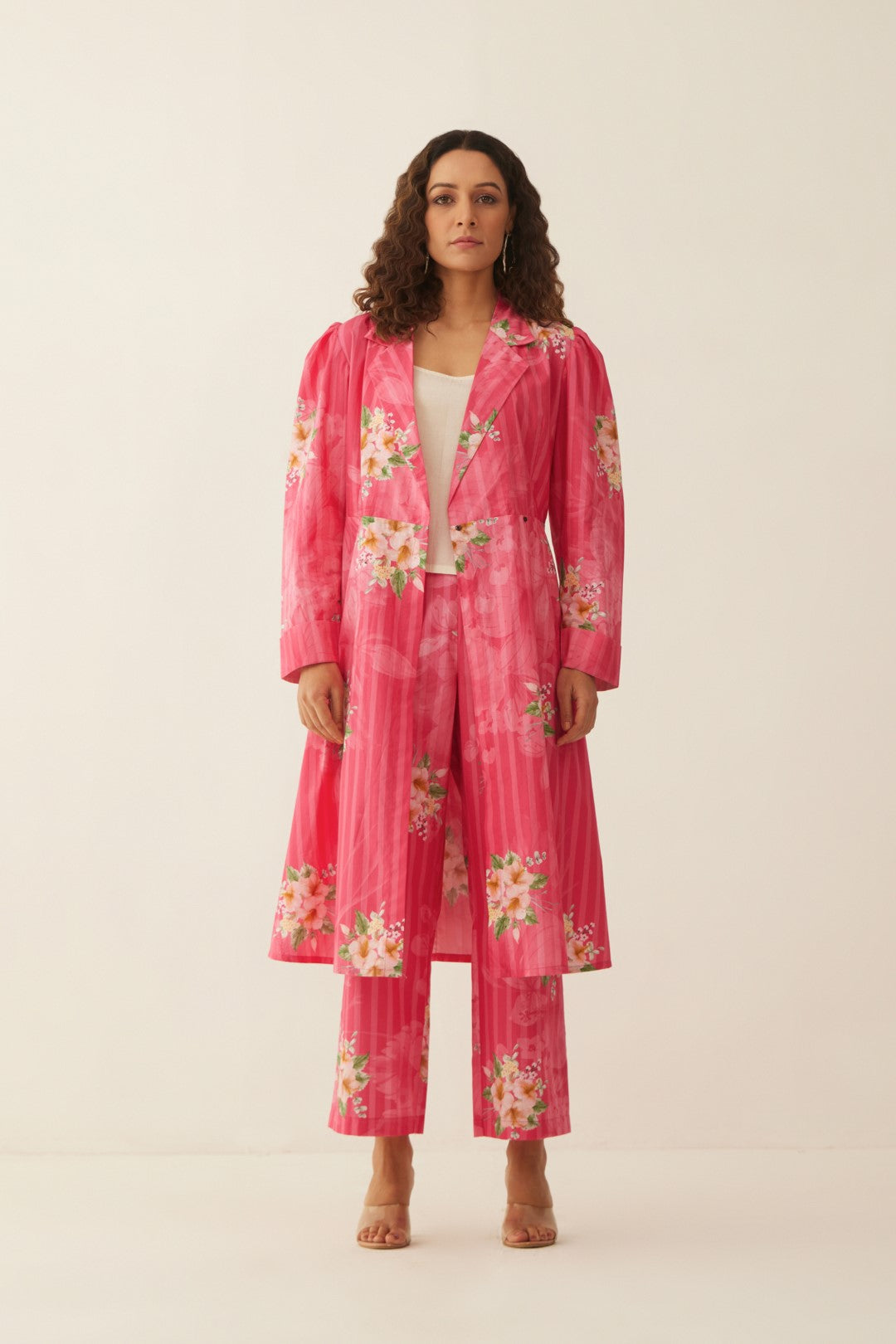 Long floral jacket top