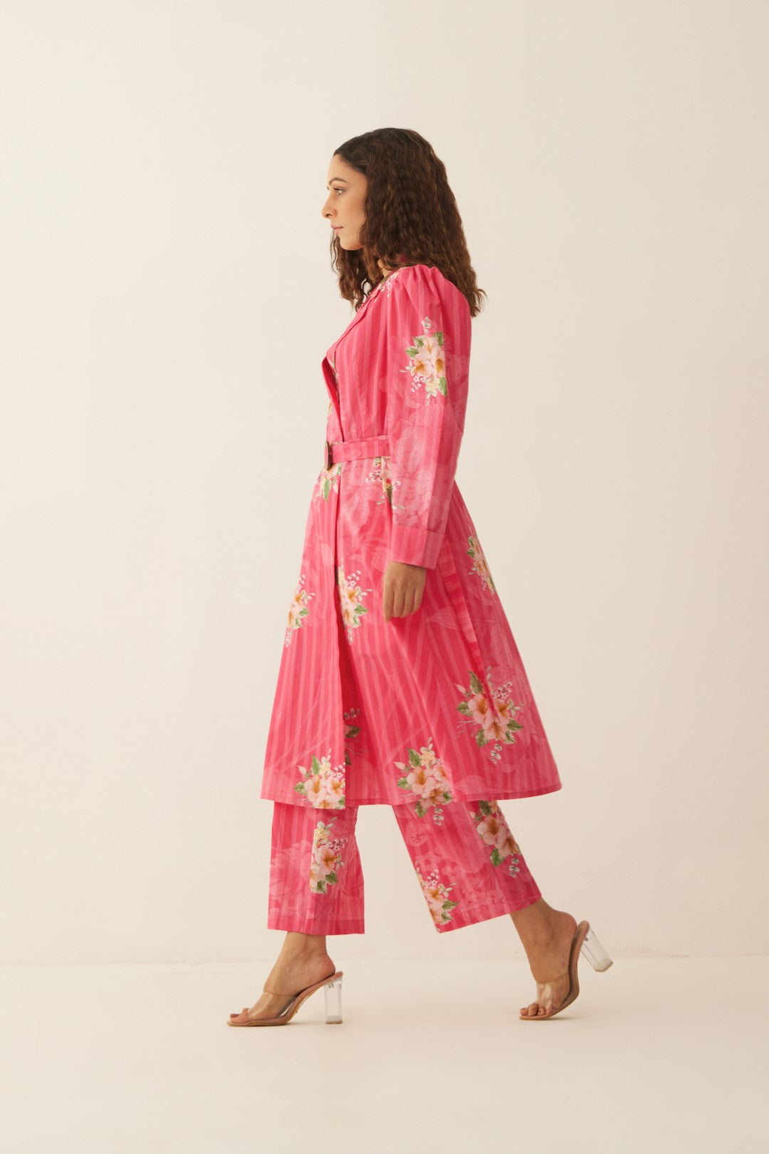 Shivani Magenta checks Dress With Pink Border - Chettinad Cotton Dress