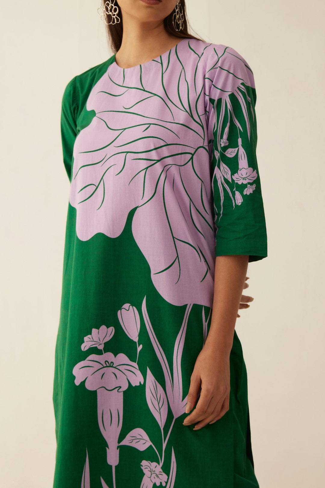 GREEN AND LILAC COTTON FLORAL CO-ORD SET