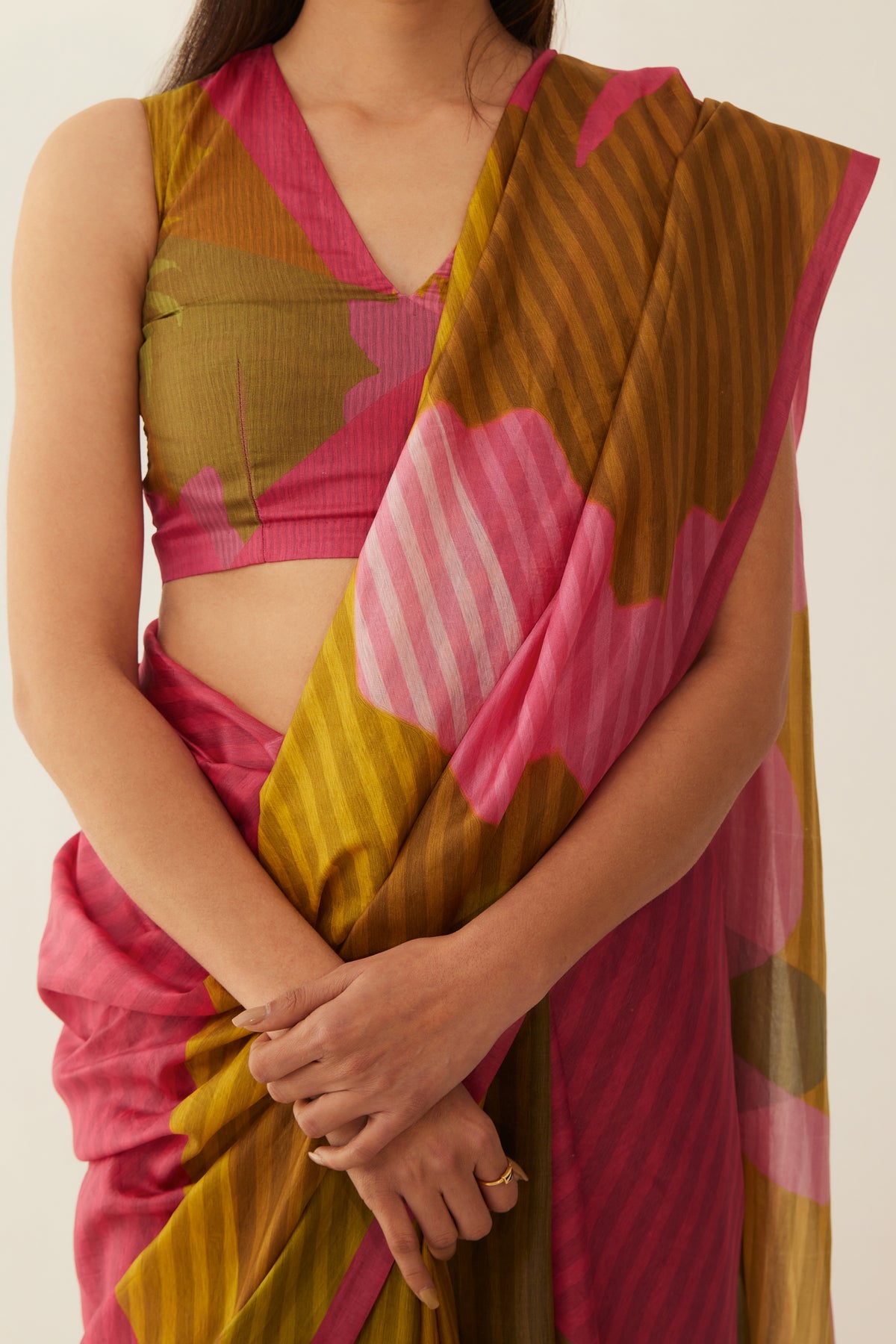MULTI COLOUR GRID SILK SAREE