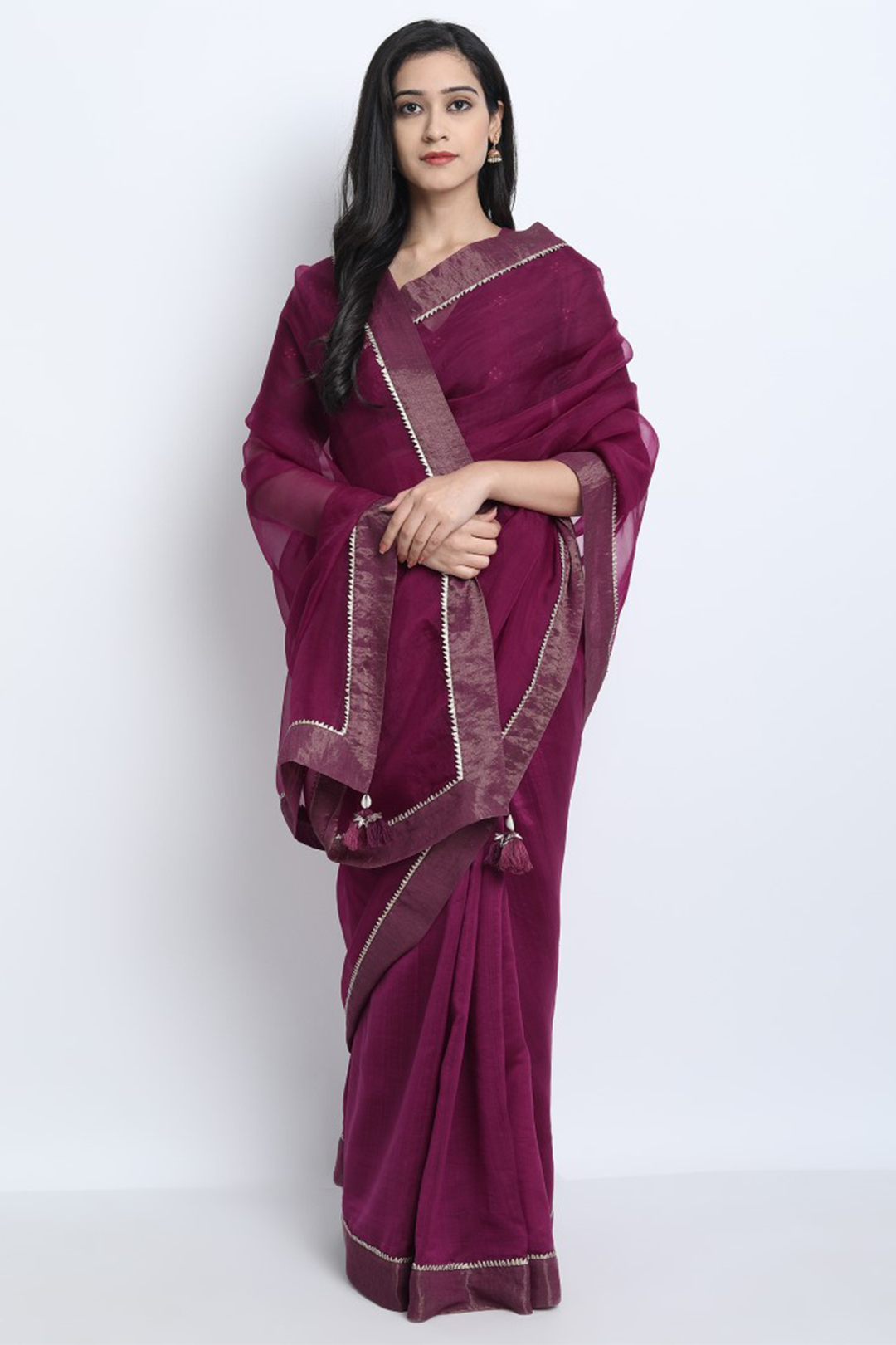 WINE COLOUR CHANDERI BANDHANI BLOUSE