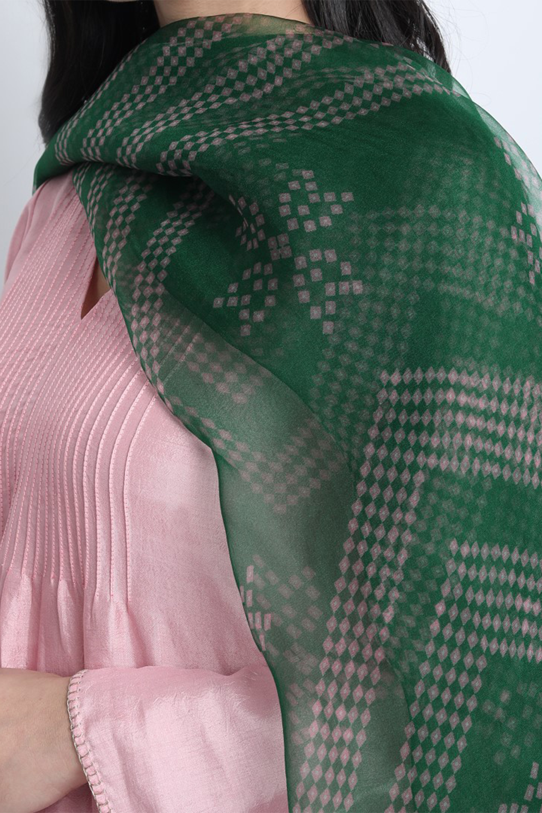 NUR- BABY PINK NATURAL SILK KURTA SET